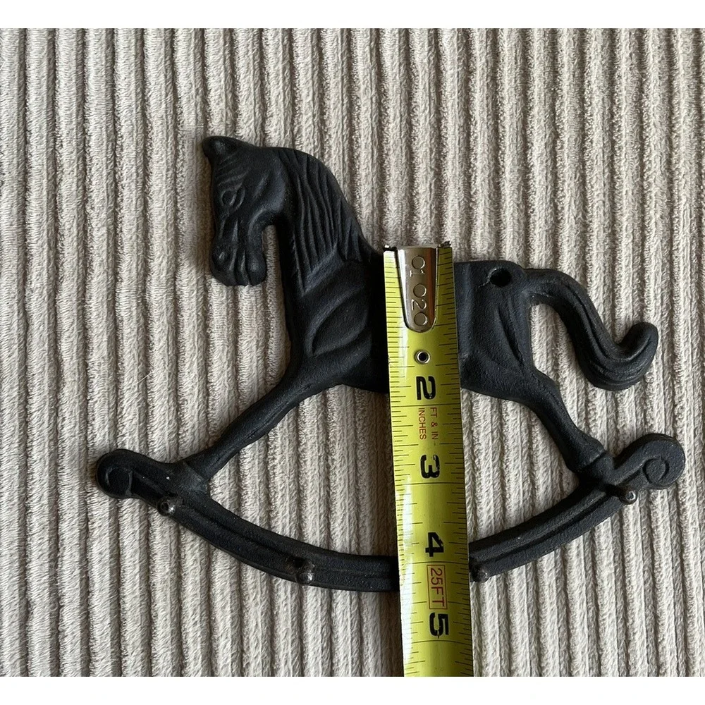 Vintage Kitchen Utensil/key rack Cast Iron Rocking Horse